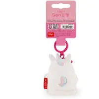 Ark - Superzacht! Pluche eenhoorn sleutelhanger, 7x11 cm, met gegraveerde boodschap en zinken karabijnhaak