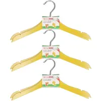 Storage solutions Stevige kledinghangers voor kinderen 12x stuks hout - Klerenhangers geel