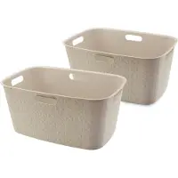 Curver Softex Wasmand - 45 liter - Set van 2 - 57x37x27cm - Beige