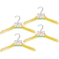 Storage solutions Stevige kledinghangers voor kinderen 24x stuks hout - Klerenhangers geel