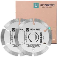 Vonroc Diamant zaagbladen voor mini cirkel- en invalzagen – 85x15mm - 2 stuks cirkelzaagbladen – Voor steen en keramiek