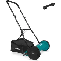 Vonroc Kooimaaier – handgrasmaaier - 400mm - 4 instelbare maaihoogtes (15-25-31-35mm) incl. muurbeugel en opvangzak