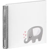 Walther design SA-133 Olifant Hearting - Spiraal album - Formaat 25x25 cm - Wit/Olifant