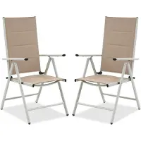 Garden Point Set aluminium tuinstoelen Verona 2 stuks beige