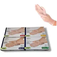 Hygonorm wegwerp handschoenen vinyl - naturel/wit- maat L - 100 stuks - poedervrij - latex vrij!