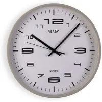 Versa Wandklok , grijs, kunststof, 30 x 30 x 4 cm