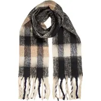 Clayre & Eef Wintersjaal Dames 50x210 cm Zwart Textiel