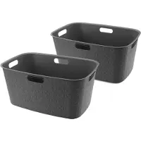 Curver Softex Wasmand - 45 liter - Set van 2 - 57x37x27cm - Antraciet