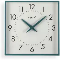 Versa Wandklok , blauw, kunststof, 4,1 x 28,3 x 28,3 cm