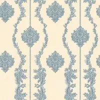 Profhome Barok behang 344936-GU vliesbehang licht gestructureerd in barok stijl mat blauw zilver beige 5,33 m2