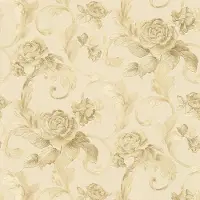 Profhome Bloemen behang 959831-GU vliesbehang licht gestructureerd met bloemen patroon mat bronzen 7,035 m2
