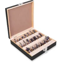 Vonroc Freesset / Bovenfrezenset – Topkwaliteit YT9 staal – 8mm gereedschapsopname | 20 st. in luxe koffer