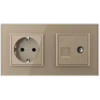 Livolo | Goud | SR+SR | Wandcontactdoos | Telefoon | TV - Bekijk hier!