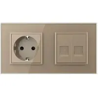 Livolo | Goud | SR+SR | Wandcontactdoos | Telefoon | Telefoon - Bekijk