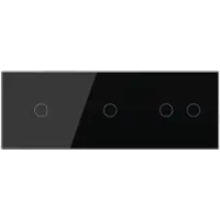 Livolo | Zwart | 1+1+2 | Aan/Uit | 12 of 24V DC | Schakelaar - Bekijk