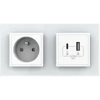 Livolo | Wit | SR+SR | Wandcontactdoos | USB + USB type C oplader |