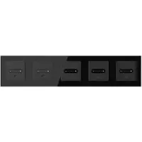 Livolo | Zwart | SR+SR+SR+SR+SR | Slide-Dimmer | Wisselschakelaar |