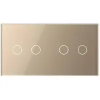 Livolo | Goud | 2+2 | Aan/Uit | 12 of 24V DC | Schakelaar - Bekijk