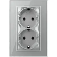 Livolo Wandcontactdoos | Dubbel grijs Stopcontact | 1 inbouwdoos | .nl