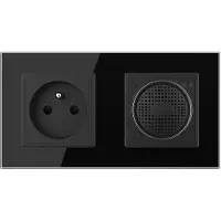 Livolo Bluetooth Speaker | Wandcontactdoos France | Zwart | .nl