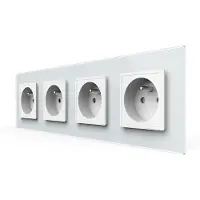 Livolo Wandcontactdoos | Wit | 4-voudig Franse Stopcontact | .nl