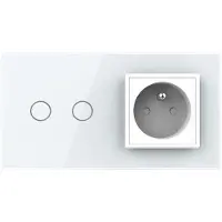Livolo | Wit | 2+SR | Aan/Uit | Schakelaar met wandcontactdoos |