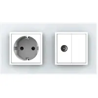 Livolo | Wit | SR+SR | Wandcontactdoos | TV aansluiting | Blindplaat -
