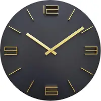 Nextime WT2400, Wandklok, Analoog, Rond, Zwart, Goud, 40 cm, 1 stuk