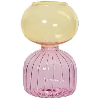 Décoris Vaas Roze / Geel D 11,5 H 19,5 Cm