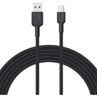 Aukey CB-NAC1 USB-C Type-C Stroomvoorziening PD 60W 3A 1m Nylon Zwart