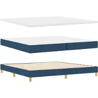 vidaXL Boxspring bed met hoofdeinde Blauw 200 x 200 cm Stof