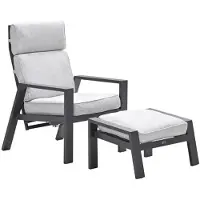 Garden Impressions Tuinstoel Max - Aluminium - Inclusief voetenbank - Valley Sand -