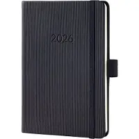 Sigel weekagenda 2026 Conceptum formaat A6 met extra notitieruimte zwart hardcover