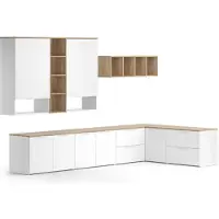 Vicco Woonwand Wido Wit/Sonoma 9 delen, Model 51728