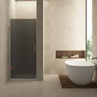 Wiesbaden Nisdeur Less 80x200 cm 8 mm Nano Rookglas Geborsteld Brons Koper