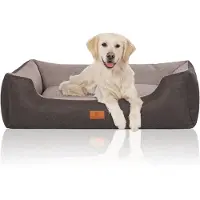 Knuffelwuff Hondenbed Luke van velours met fijn handgeweven karakter XXL 120 x 85cm zwart-grijs