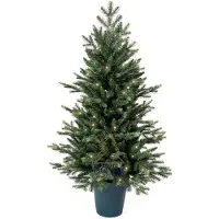 Royal christmas - Kunstkerstbomen - Mini Pot Prelit - 105 cm - PE/PVC - 50 Led Lampjes - 268 Takken