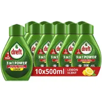 Dreft 3in1 Power Spray voor Vaat en Keuken - Navulling - Vetverwijderaar - Citroengeur - 10 x 500 ML