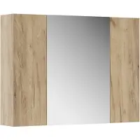 Vicco Leopold Badkamerspiegelkast – 80 x 59.2 cm met planken Krachtige eik goud
