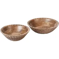 Beliani SOHAG - Set van 2 schalen - Bruin - Mangohout