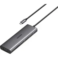 UGREEN USB C Docking Station Dual Display met 4K HDMI, VGA, 3x USB A 3.0, PD100W, Ethernet, 3,5mm Audio, SD/TF, Compatibel met MacBook Pro/Air, iPad Pro/Air, Surface Pro/Go, Galaxy enz.