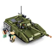 Sluban Army Armata groene tank bouwspeelgoed kinderen vanaf 6 jaar – Constructiespeelgoed modelbouw – bouwdoos met 319 bouwstenen – M38-B1253
