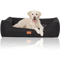 Knuffelwuff Hondenbed Lotte van velours met fijn handgeweven karakter XXL 120 x 85cm zwart