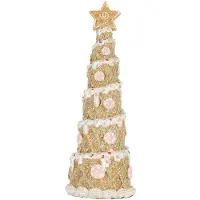 Clayre & Eef Kerstdecoratie Kerstboom Ø 9x25 cm Bruin Kunststof