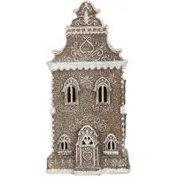 Clayre & Eef Gingerbread house met LED 12x11x25 cm Bruin Kunststof