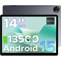 Doogee Tab E3 Max - Tablet - 32GB ROM+256GB ROM（2TB TF）- Android 15 - 14 inth IPS - 4G LTE - Gemini AI - Helio G100 - 13500mAh/18W - Quad Speakers - Face ID - 5G Wi-Fi - A GPS - GPS - Grijs