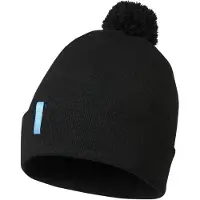 Elevate Unisex Olivine Grs gerecycleerde muts zwarte wintermuts