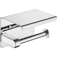 Ibergrif Toiletrolhouder met 2 montagemethoden (3M zelfklevend of boren) Toiletrolhouder zonder boren, Toiletrolhouder wandmontage, Toiletrolhouder met plank, roestvrij staal, zilver