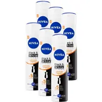 Nivea Black & White Ultimate Impact Deodorant Spray - Anti-vlekken Deo - 72H Bescherming - Voordeelverpakking - 6 x 150ml