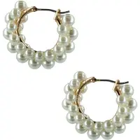 Otazu Estate Mini Pearl Hoops Cream Maat: OS | Oorbellen Outlet | Dames | Wit